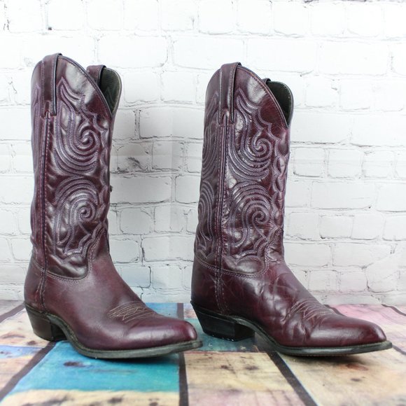 CAPEZIO 80's Leather Cowboy Western Boots Size 7 M - Picture 3 of 9